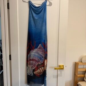 Zara Light Sea Strapless Dress